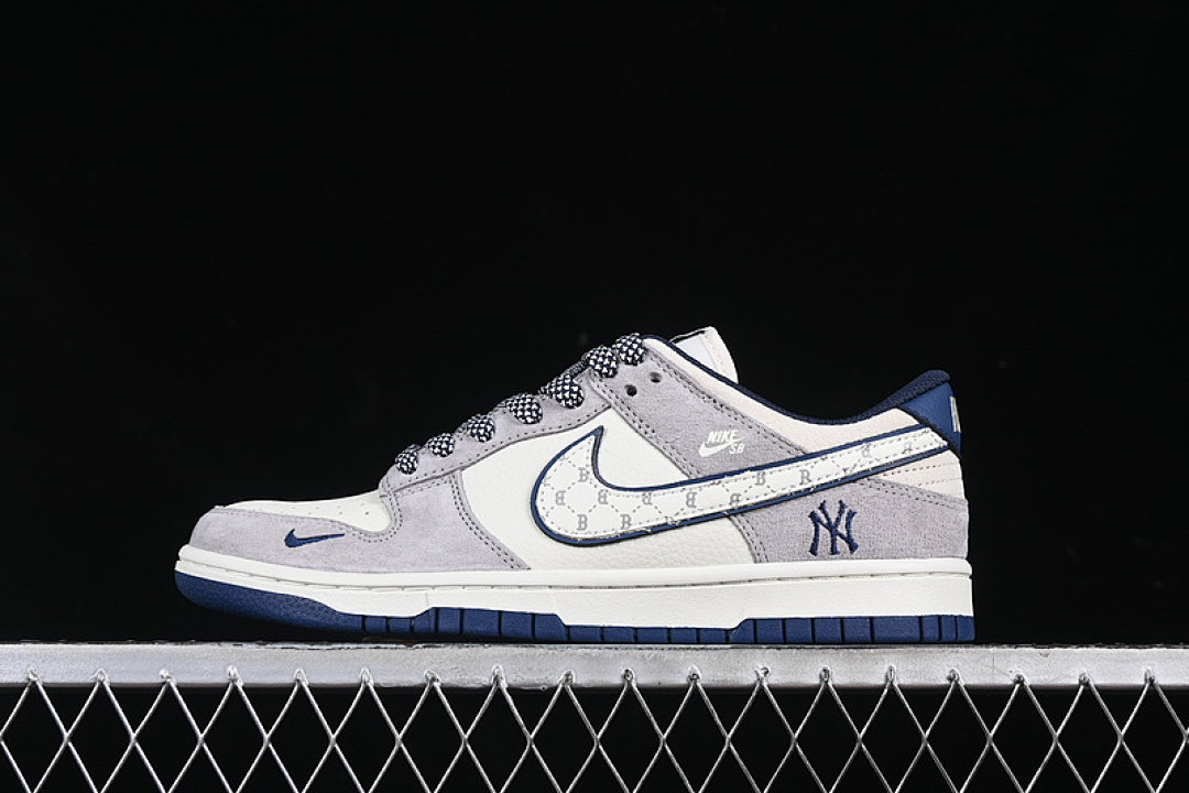 MLB [DJ2024-092]-[SB DUNK LOW MLB WHITE/GREY/BLUE]-[WOMAN:36-39]-[MAN:40-45], photo 1