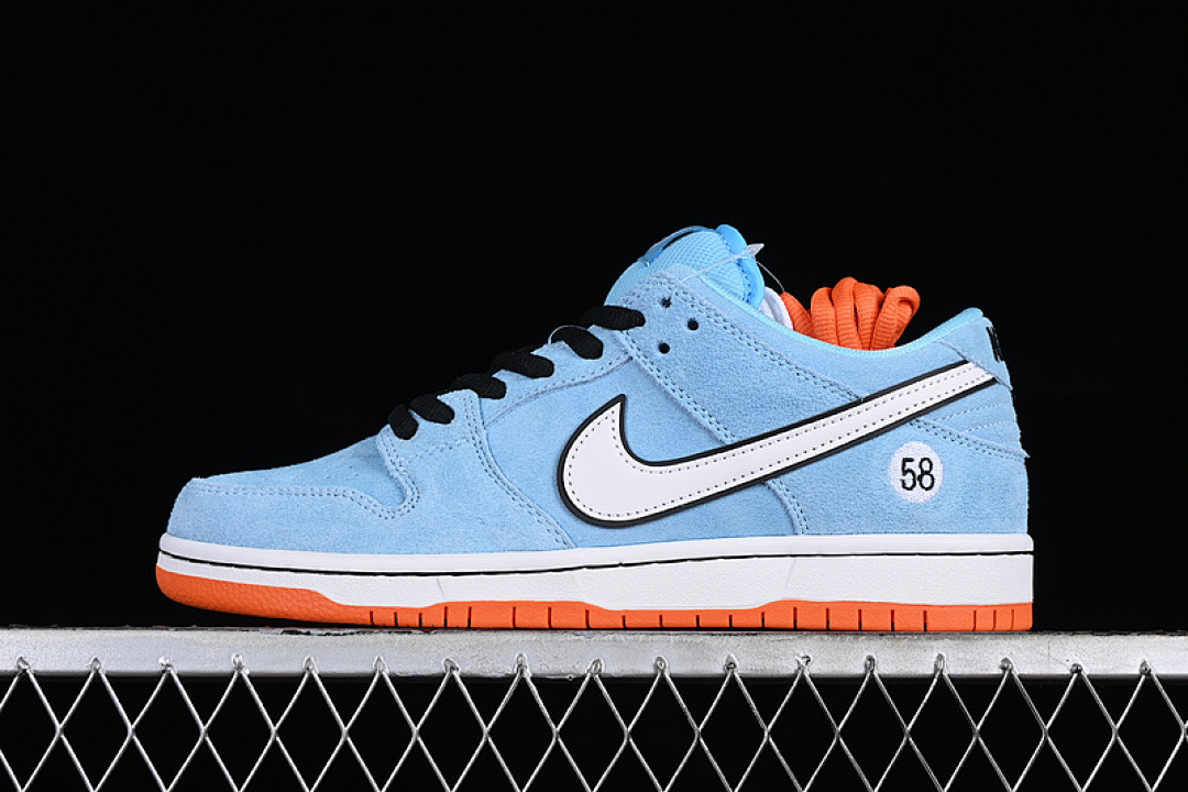 Nike SB DUNK LOW CLUB 58 GULF BLUE CHILL/SAFETY ORANGE-BLACK-WHITE · BQ6817-401, photo 1
