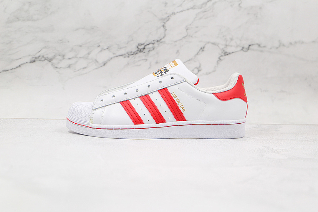 Adidas SUPERSTAR LACELESS SHOES CLOUD WHITE/TEAM COLLEGIATE RED/SOLAR RED · FV2803, photo 1