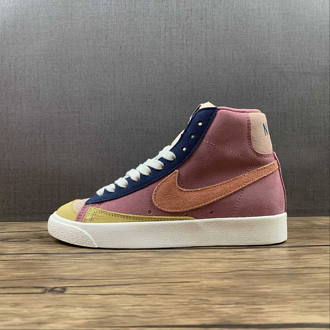 Nike BLAZER MID 77 DESERT BERRY RED/DEEP NAVY BLUE/WASHED LEMON YELLOW/ATOMIC POWDER · DC9179-664, photo 1