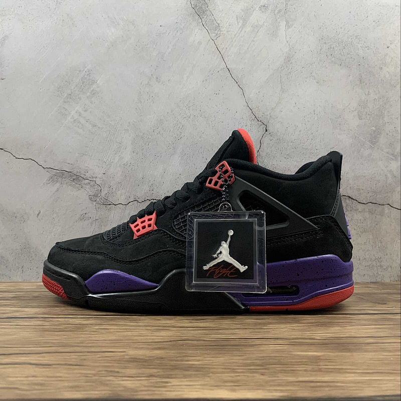 Jordan AIR Jordan 4 RETRO NRG RAPTORS BLACK/UNIVERSITY RED-COURT PURPLE · AQ3816-065, photo 1