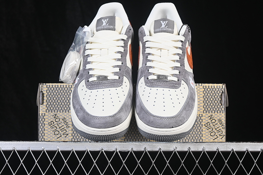 Nike [DC9486-109]-[AIR FORCE 1 07 LOW CASUAL SNEAKERS GREY/ORANGE/WHITE]-[WOMAN:36-39.5]-[MAN:40-45] - Image 12