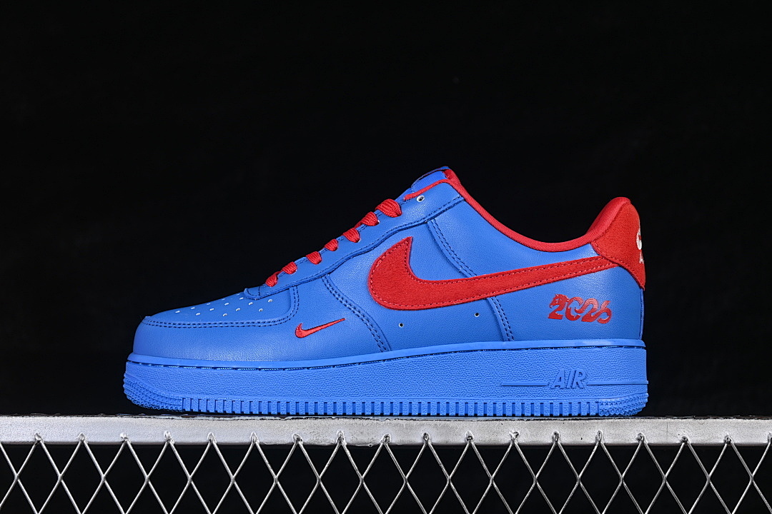Nike [DF0188-128]-[AIR FORCE 1 07 LOW CASUAL SNEAKERS NAVY BLUE/RED]-[WOMAN:36-39]-[MAN:40-45] - Image 2