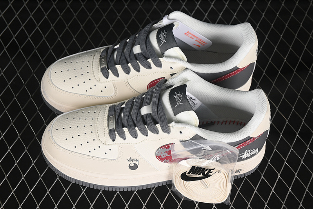 Nike [XS1958-573]-[AIR FORCE 1 07 LOW WHITE/GREY/RED]-[WOMAN:36-39]-[MAN:40-45] - Image 11