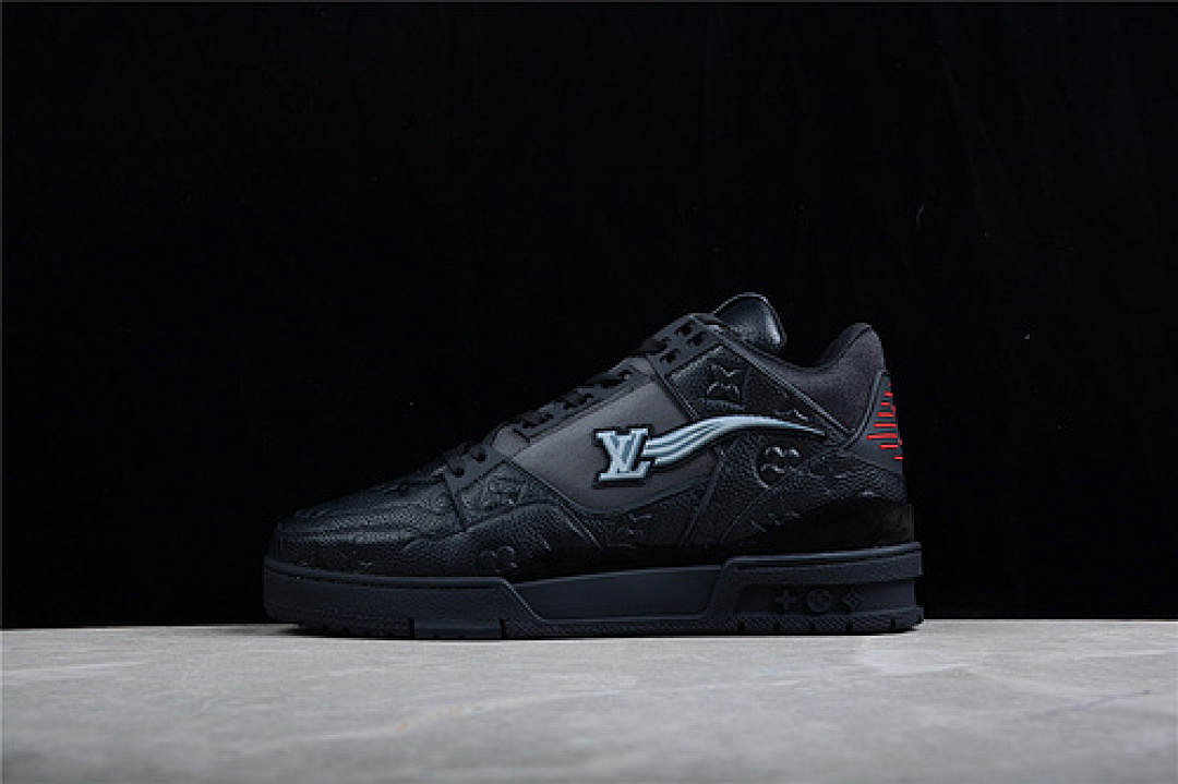 Louis Vuitton [L*V TRAINER 21SS SNEAKERS BLACK/BLACK/BLUE-RED]-[MAN:39-45], photo 1