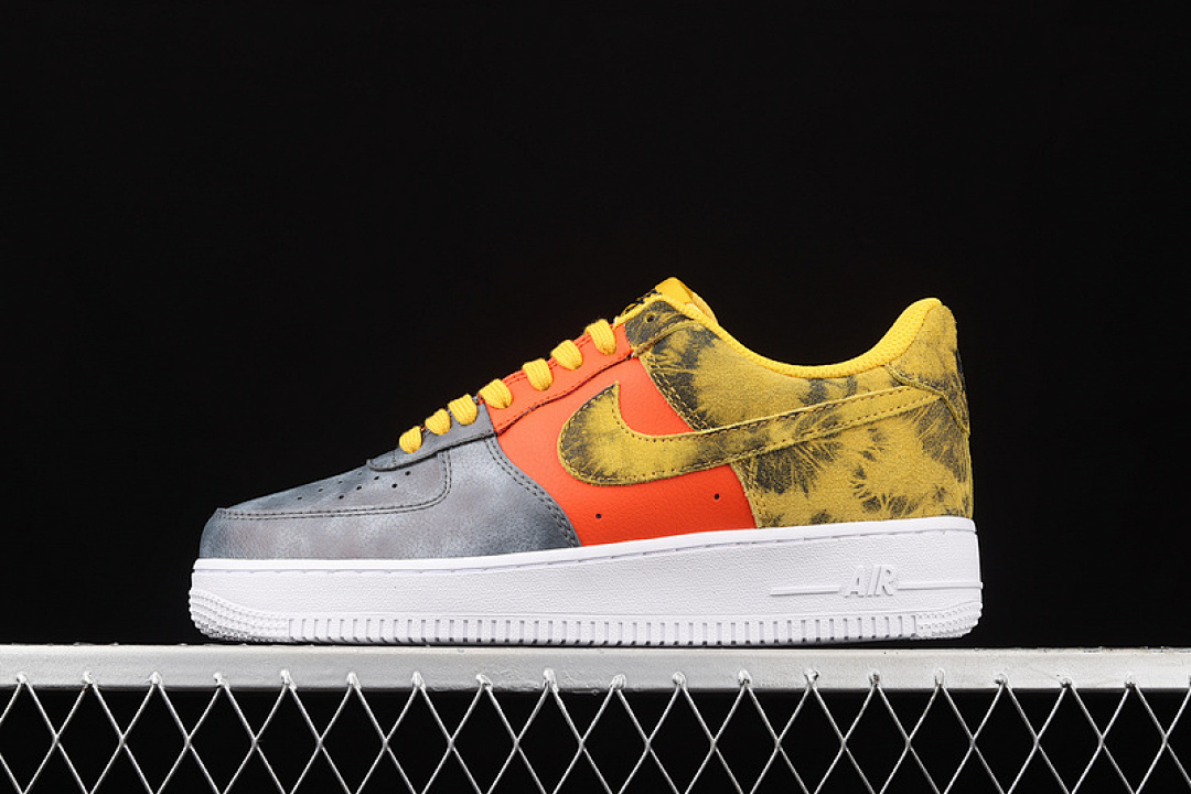 Nike [CZ0337-700]-[AIR FORCE 1 LOW 07 LV8 TIE-DYE DARK SULFUR/DARK SULFUR/TEAM (ORANGE]), photo 1