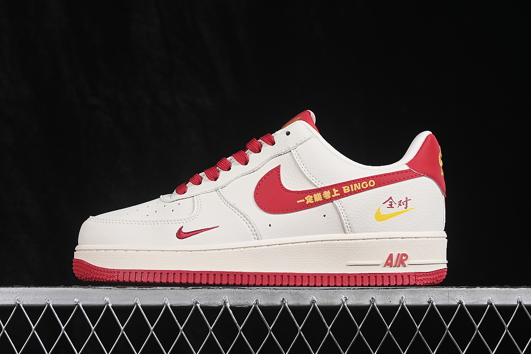 Nike [RD1988-002]-[AIR FORCE 1 07 LOW CASUAL SNEAKERS WHITE/RED/WHITE]-[WOMAN:36-39]-[MAN:40-45] - Image 2