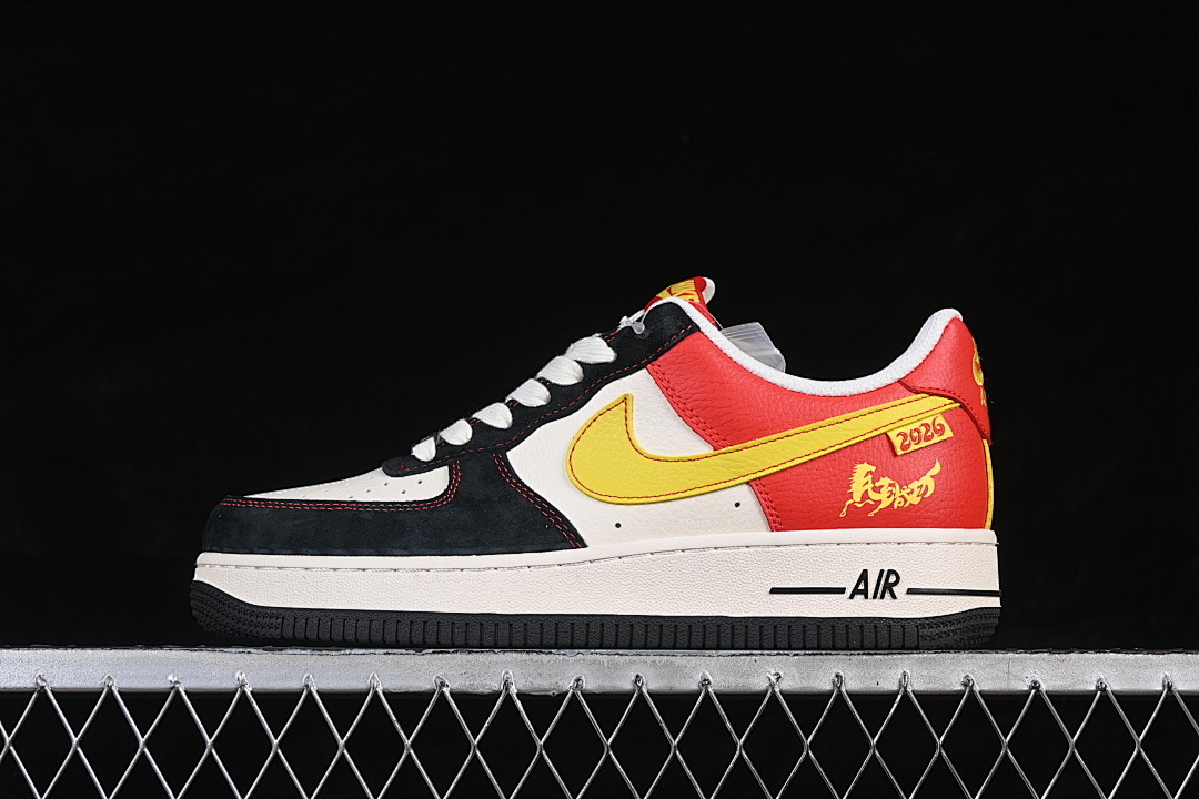 Nike [XD0028-002]-[AIR FORCE 1 07 LOW WHITE/BLACK/RED/YELLOW]-[WOMAN:36-39]-[MAN:40-45] - Image 2