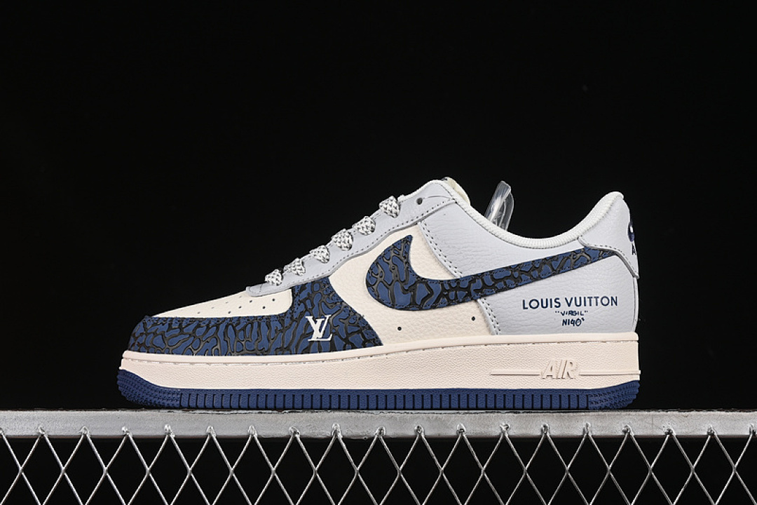 Nike [JJ2508-701]-[AIR FORCE 1 07 LOW LV WHITE/GREY/BLUE]-[WOMAN:36-39]-[MAN:40-45] - Image 2