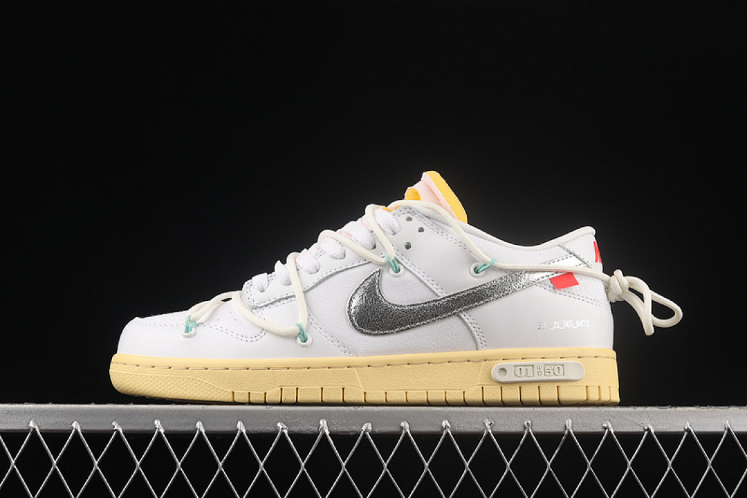 Unbranded [DM1602-127]-[OW X SB DUNK LOW DEAR SUMMER-01 OF 50 WHITE/METALLIC SILVER]-[UNSIEX:36-47.5], photo 1