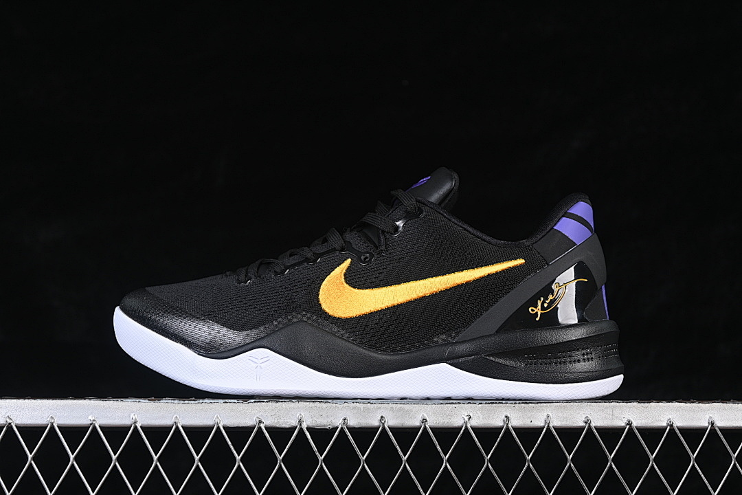 Nike [HF9550-001]-[KOBE 8 PROTRO BLACK/UNIVERSITY GOLD-WHITE-COURT PURPLE]-[WOMAN:39]-[MN:40-47.5] - Image 2