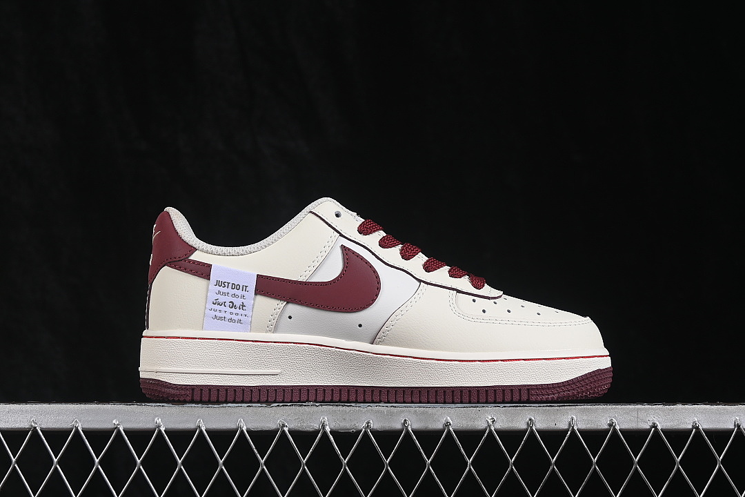 Nike [FB1839-521]-[AIR FORCE 1 07 LOW CASUAL SNEAKERS WINE RED/WHITE]-[WOMAN:36-39]-[MAN:40-45] - Image 15