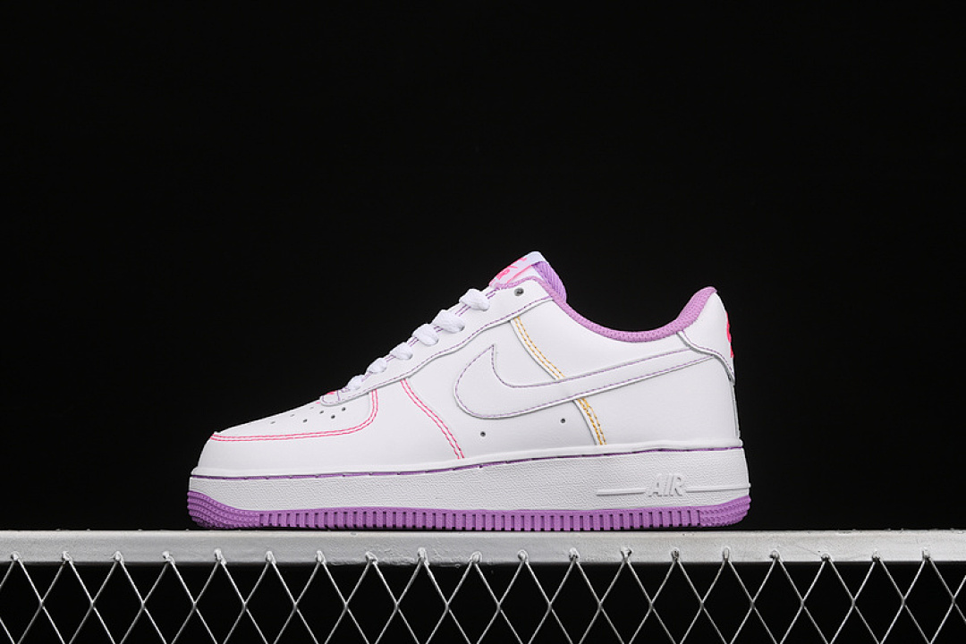 Nike [CW1575-110]-[AIR FORCE 1 07 LOW GS CONTRAST STITCH WHITE/FUCHSIA GLOW/HYPER (PINK]), photo 1