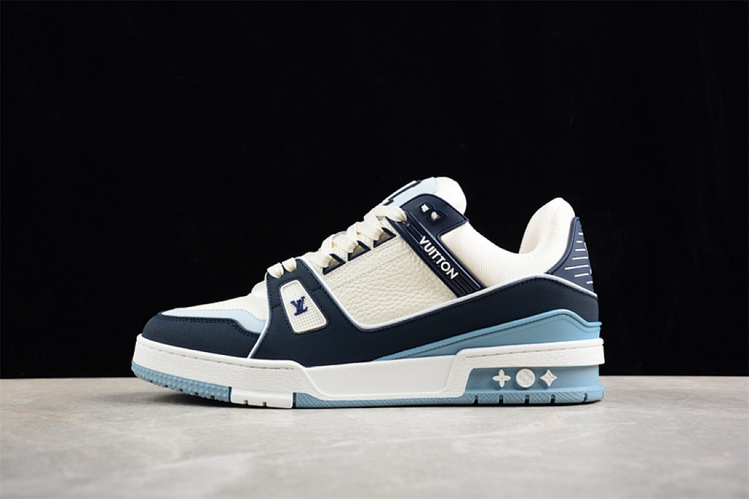 Louis Vuitton [LOUIS VUITTON TRAINER SNEAKER LOW L*V WHITE/BLUE]-[WOMAN:35-39]-[MAN:40-45] - Image 15