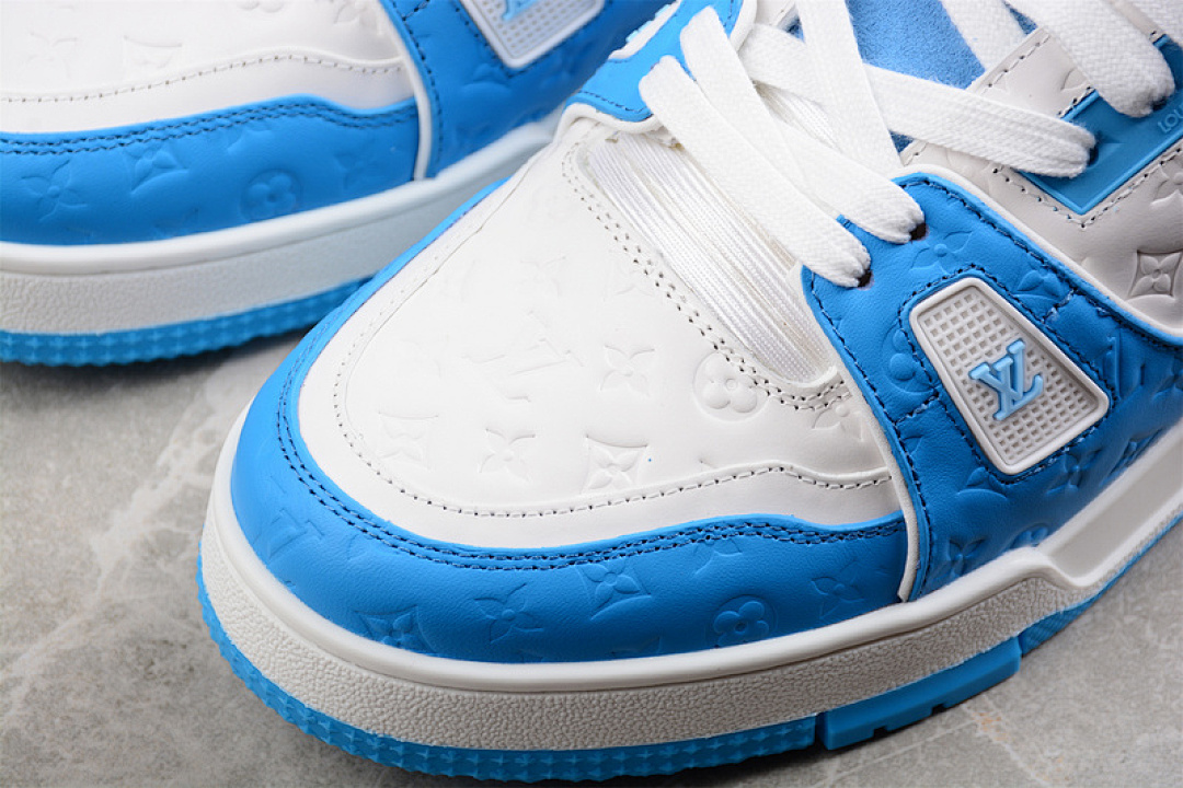 Louis Vuitton [L*V TRAINER LOW SNEAKER WHITE/WHITE/SKY BLUE]-[WOMAN:35-39]-[MAN:40-45] - Image 10