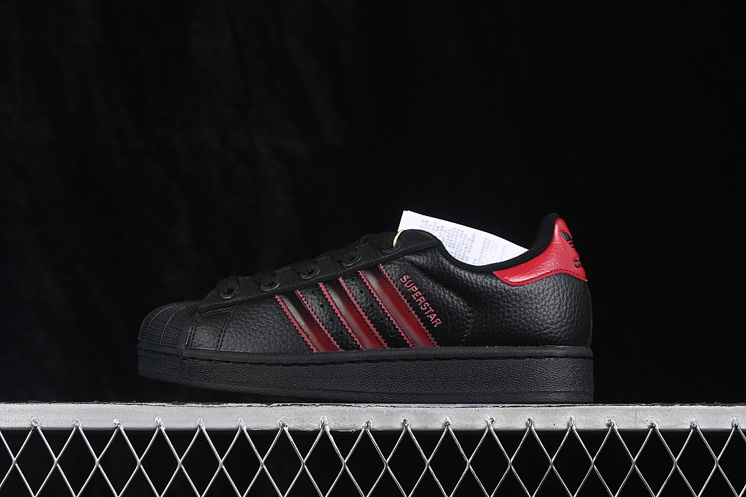 Unbranded [JR7316]-[SUPERSTAR II SHELL TOE CASUAL SNEAKERS BLACK/RED]-[WOMAN:35-39]-[MAN:40-45], photo 1