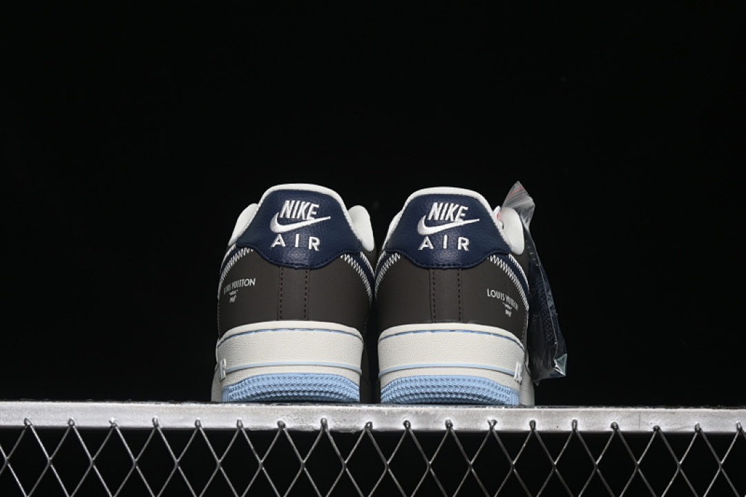 Nike [SC0601-560]-[AIR FORCE 1 07 LOW LV WHITE/BLACK/GREY/BLUE]-[WOMAN:36-39]-[MAN:40-45] - Image 14