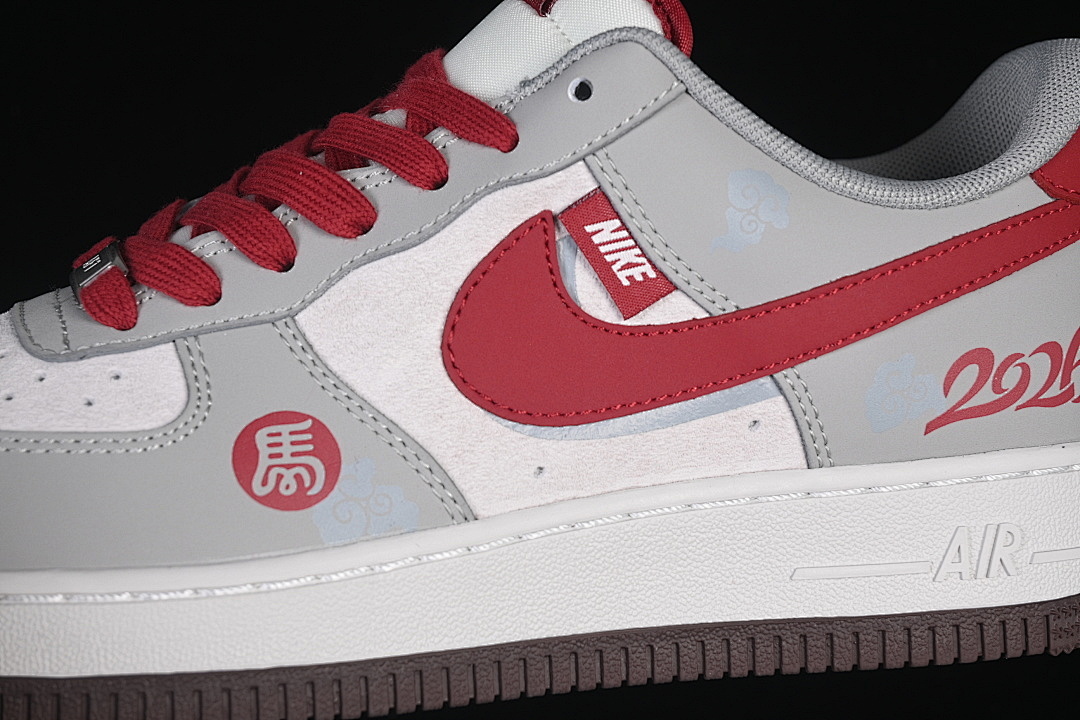 Nike [HT5088-621]-[AIR FORCE 1 07 LOW GREY/WHITE/RED]-[WOMAN:36-39]-[MAN:40-45] - Image 8