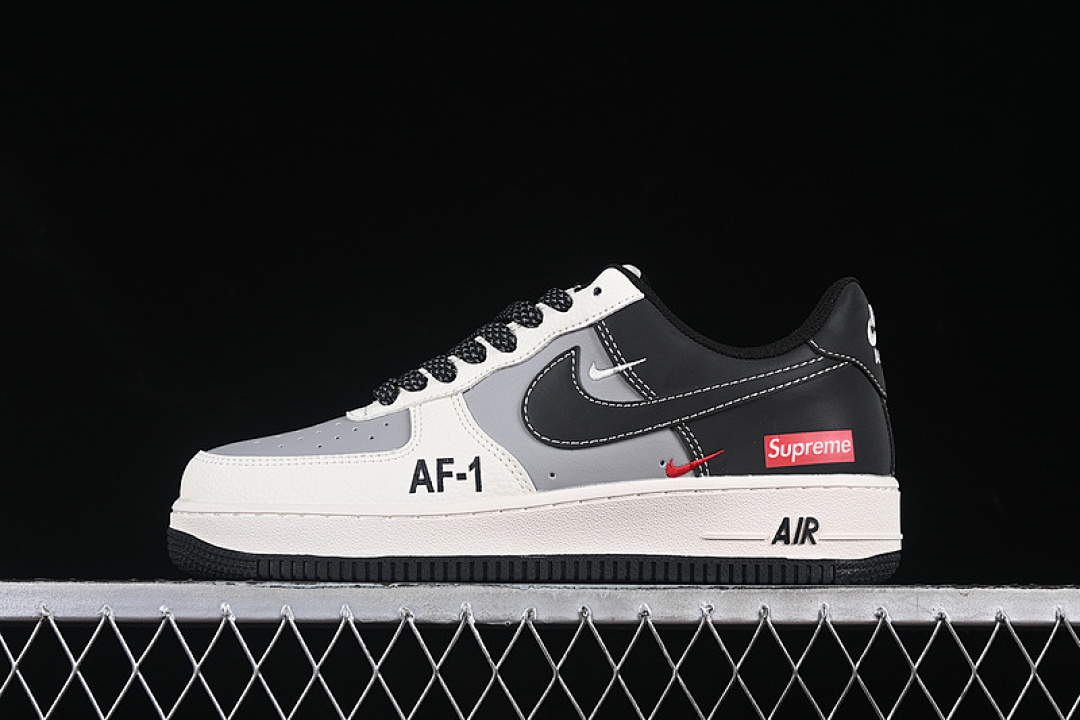 Nike [HH7518-055]-[AIR FORCE 1 07 LOW SUPREME WHITE/GREY/BLACK]-[WOMAN:36-39]-[MAN:40-45], photo 1