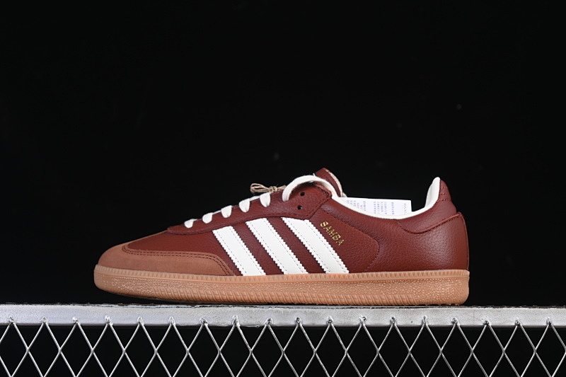 Adidas Adidas SAMBA OG CLOVER CASUAL BOARD SHOES KHAKI/WINE RED/WHITE · JR0892, photo 1