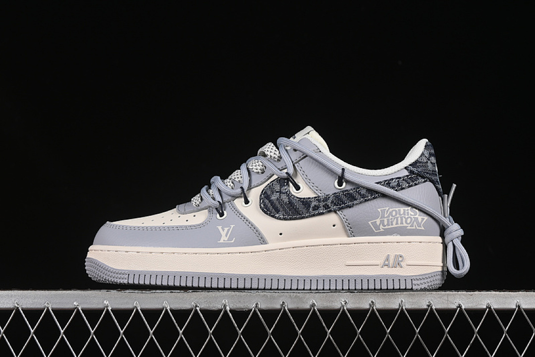 Nike [DM6868-099]-[AIR FORCE 1 07 LOW LV WHITE/BLUE/GREY]-[WOMAN:36-39]-[MAN:40-45] - Image 2