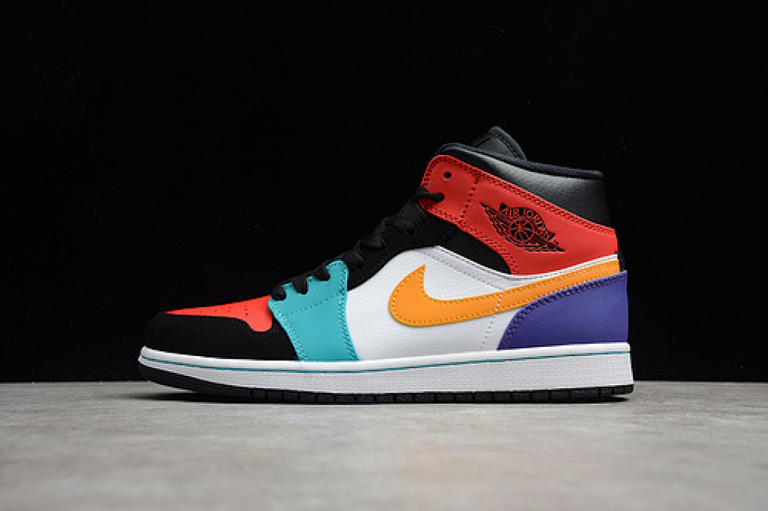 Jordan [554724-125]-[AIR JORDAN 1 MID BRED WHITE/UNIVERSITY RED-BLACK-TURBO (GREEN]), photo 1