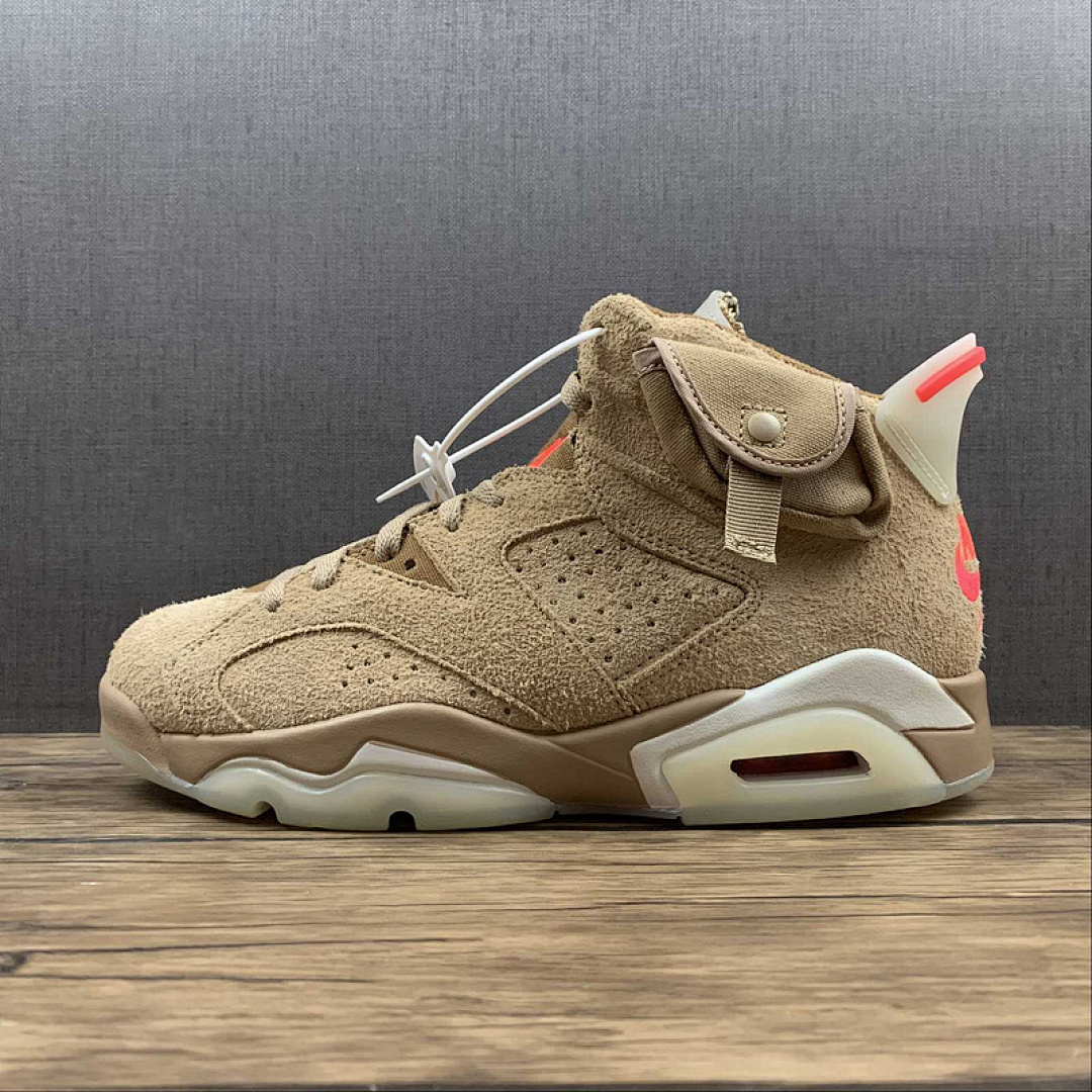 Jordan [DH0690-200]-[TRAVIS SCOTT X AIR JORDAN 6 RETRO BRITISH KHAKI/SAIL/BRIGHT CRIMSON]-[MAN:40-46], photo 1