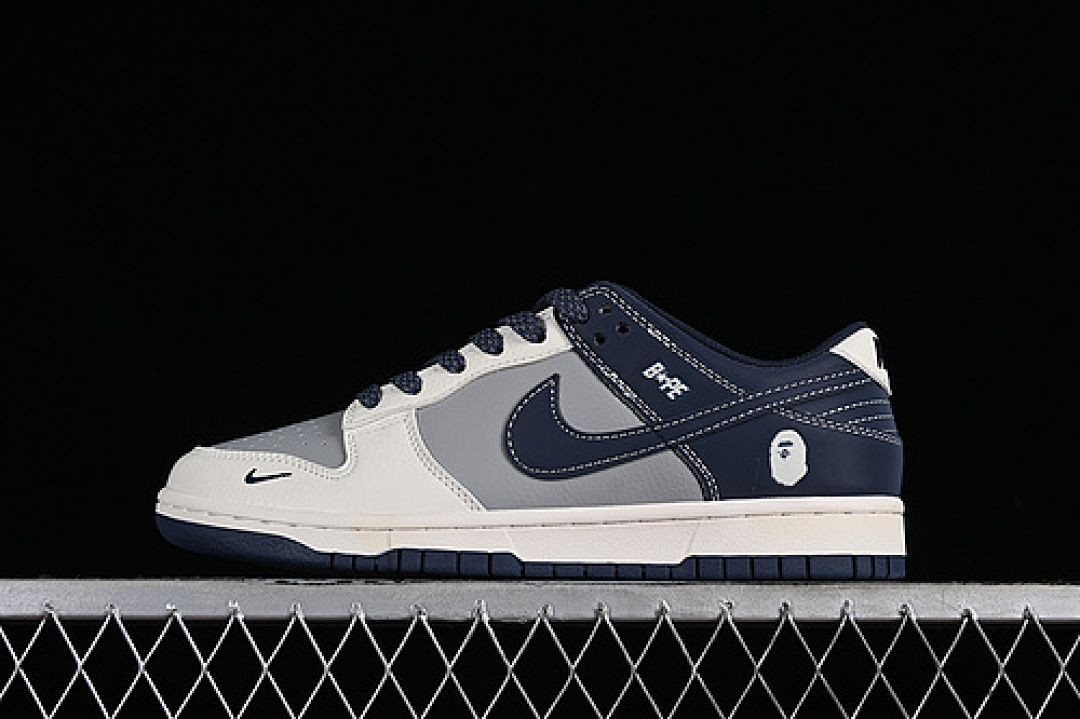 Bape [BB8969-001]-[DUNK LOW SB BAPE GREY/BLUE/OFF WHITE]-[WOMAN:36-39]-[MAN:40-45], photo 1