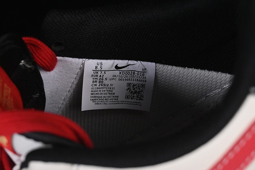 Nike [XD0028-016]-[AIR FORCE 1 07 LOW CASUAL SNEAKERS WHITE/BLACK/RED]-[WOMAN:36-39]-[MAN:40-45] - Image 6
