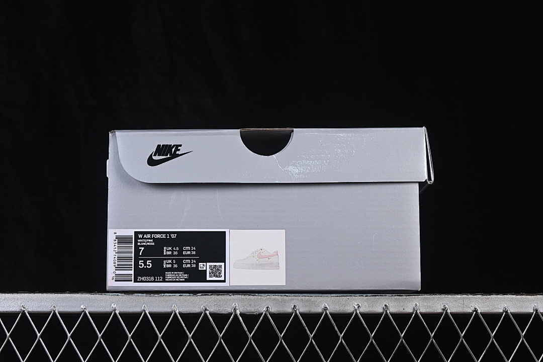 Nike [ZH0316-112]-[AIR FORCE 1 07 LOW CASUAL SNEAKERS WHITE/PINK/WHITE]-[WOMAN:36-39]-[MAN:40-45] - Image 12