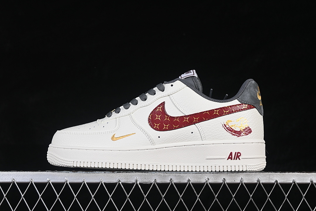 Nike [NH0601-507]-[AIR FORCE 1 07 LOW CASUAL SNEAKERS WHITE/RED/GREY/GOLD]-[WOMAN:36-39]-[MAN:40-45] - Image 2