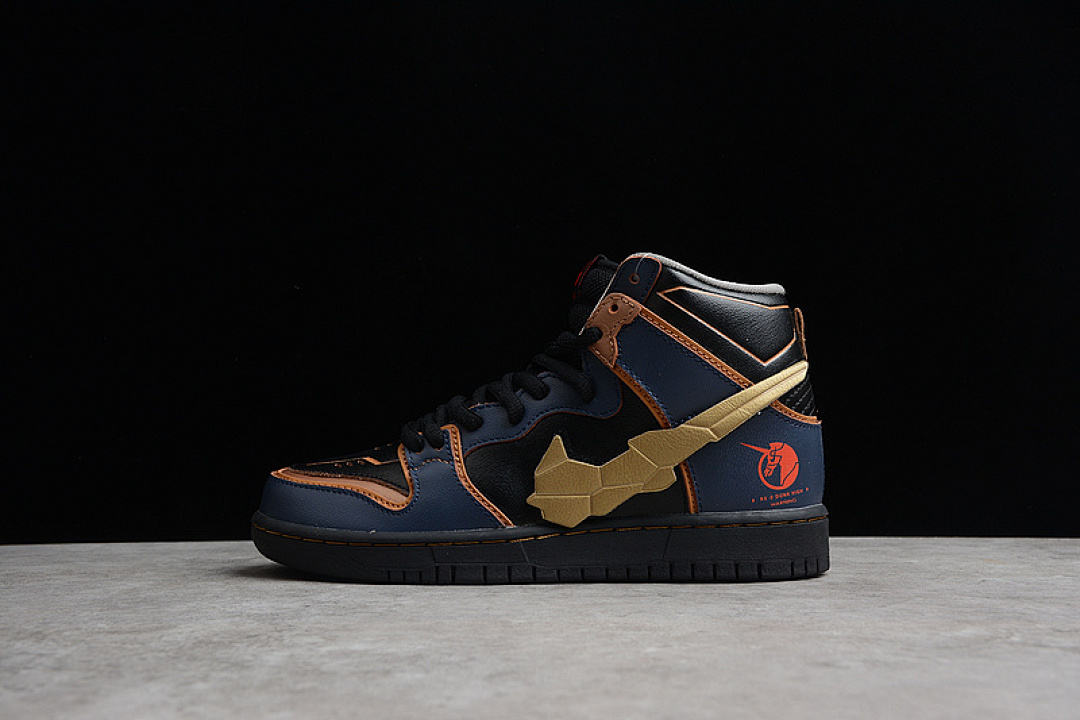 Unbranded [DH7717-400]-[GUNDAM X DUNK HIGH SB PROJECT UNICORN BANSHEE NORN THUNDER BLUE/METALLIC (GOLD]), photo 1