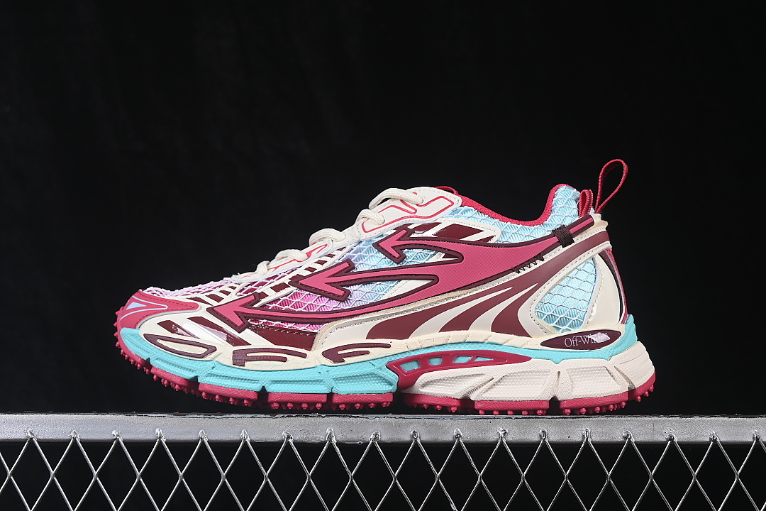 [VIRGIL ABLOH RETRO RUNNING SHOES DARK PINK/SKY BLUE/BEIGE]-[WOMAN:36-39]-[MAN:40-47], photo 1