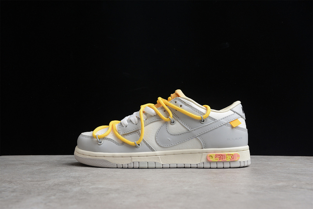 Off-White Nike OW X SB DUNK LOW LOT 48 OF 50 SAIL/NEUTRAL GREY-YELLOW · DM1602-107, photo 1