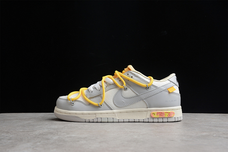 Off-White Nike OW X SB DUNK LOW LOT 48 OF 50 SAIL/NEUTRAL GREY-YELLOW · DM1602-107, photo 1