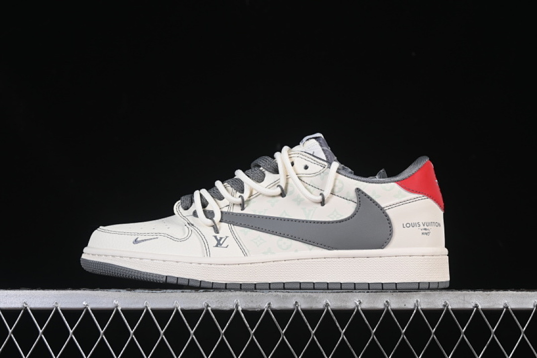 Jordan [HT5088-605]-[TRAVIS SCOTT X FRAGMENT DESIGN AIR JORDAN 1 LOW OG SP WHITE/GREY/RED]-[36-45], photo 1
