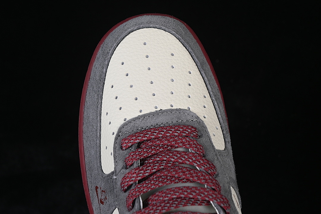 Nike [XL1982-335]-[AIR FORCE 1 07 LOW BEIGE/GREY/WINE RED]-[WOMAN:36-39]-[MAN:40-45] - Image 10