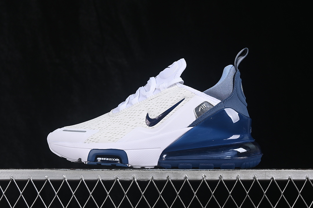 Nike AIR MAX 270 PREMIUM AIR CUSHIONED CASUAL SHOES NAVY BLUE/WHITE · IO9883-007, photo 1