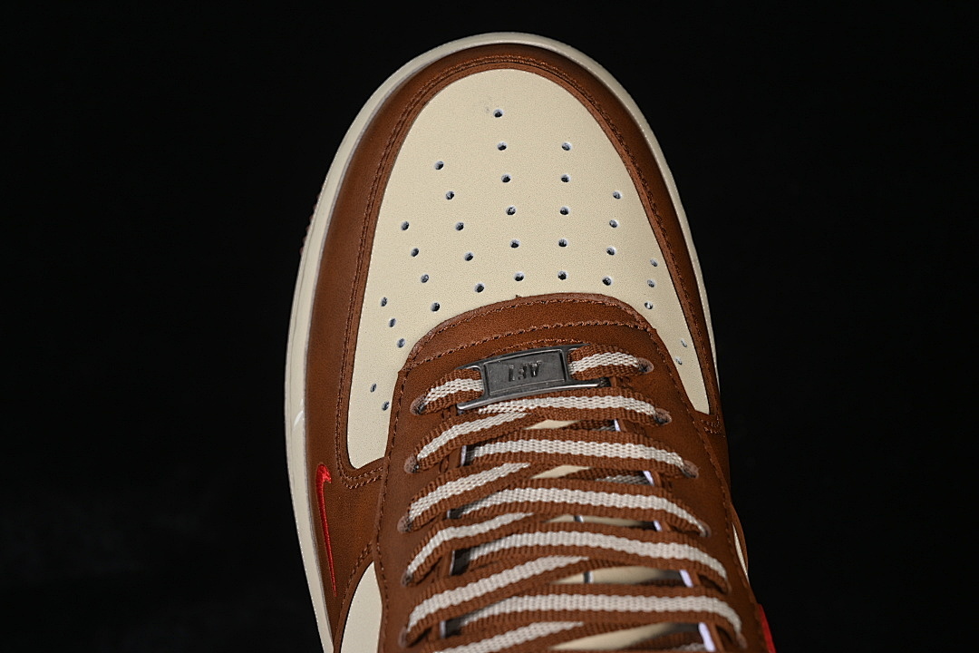 Nike [NH0601-538]-[AIR FORCE 1 07 LOW CASUAL SNEAKERS BROWN/RED]-[WOMAN:36-39]-[MAN:40-45] - Image 10