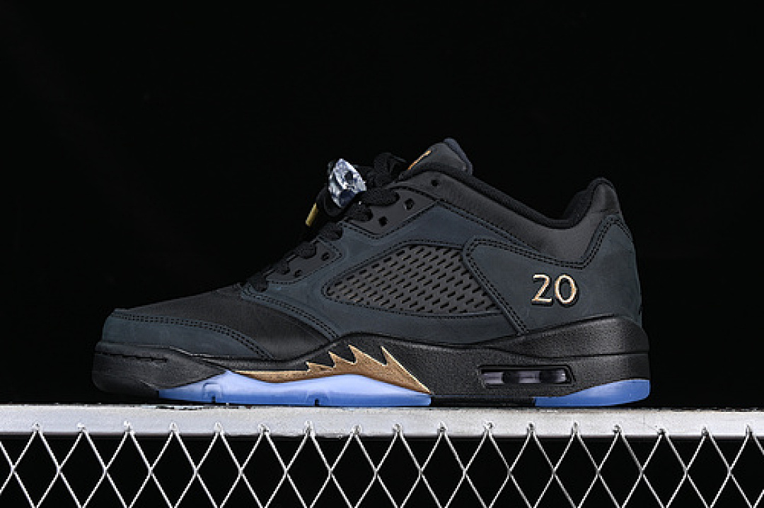 Jordan [DJ1094-001]-[AIR JORDAN 5 LOW WINGS BLACK/GOLD/BLUE]-[WOMAN:36-39]-[MAN:40-47.5], photo 1