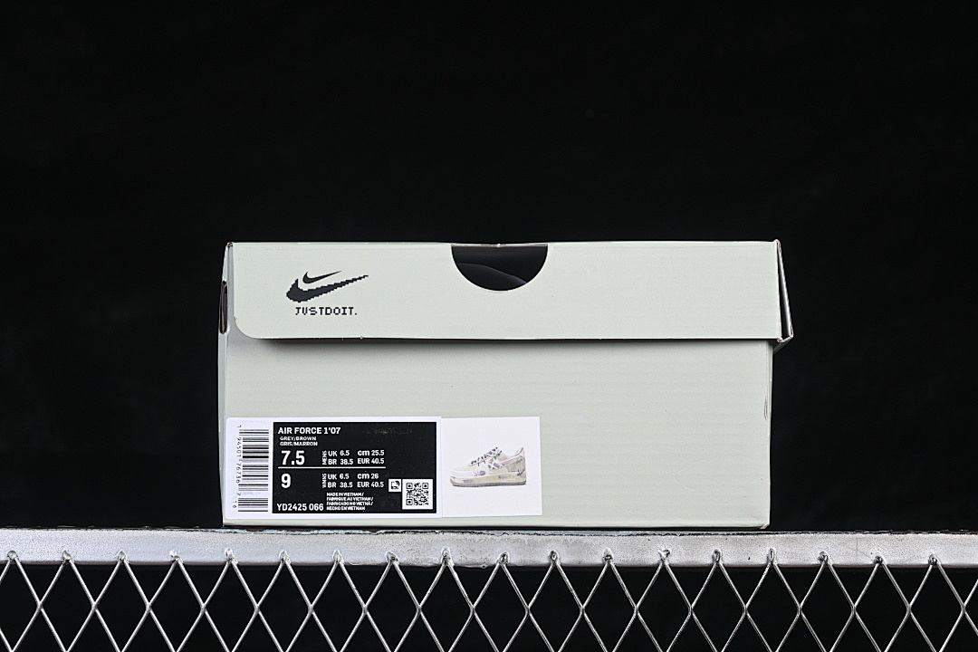 Nike [YD2425-066]-[AIR FORCE 1 07 LOW BAND AID CASUAL SNEAKERS GREY/BEIGE]-[WOMAN:36-39]-[MAN:40-45] - Image 11