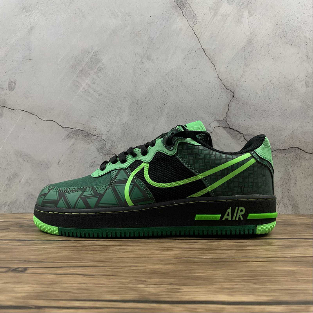 Nike Nike AIR FORCE 1 REACT NAIJA BLACK/PINE GREEN-GREEN STRIKE · CW3918-001, photo 1
