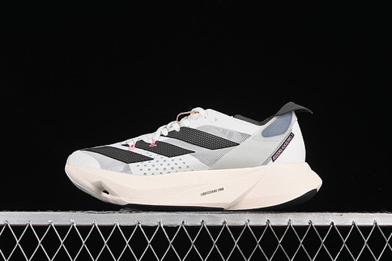 ADIZERO ADIOS PRO 3 CRYSTAL WHITE/NIGHT METALLIC/LINEN GREEN · GV7067, photo 1