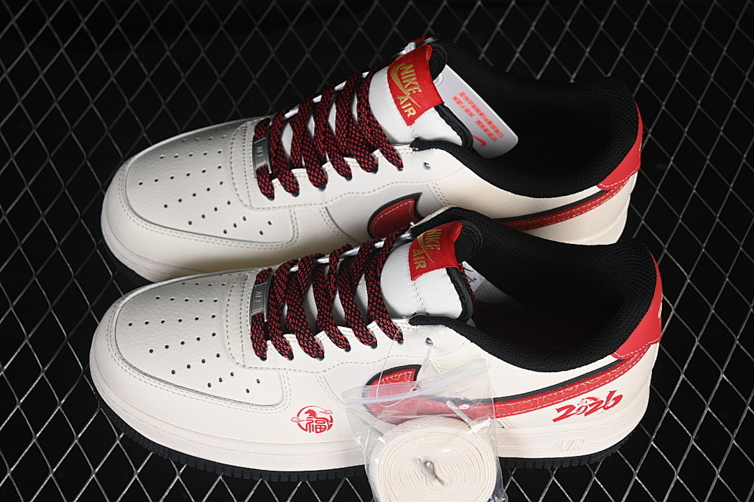 Nike [MZ9588-819]-[AIR FORCE 1 07 LOW CASUAL SNEAKERS RED/BLACK/BEIGE]-[WOMAN:36-39]-[MAN:40-45] - Image 10