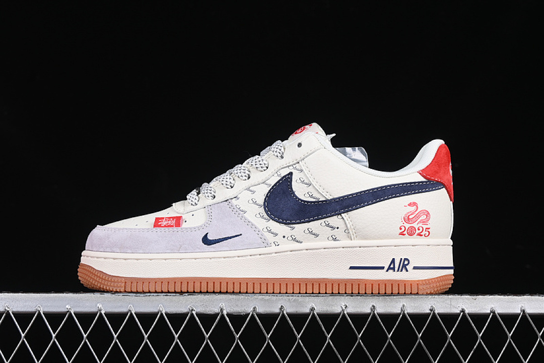 Nike [XS1958-502]-[AIR FORCE 1 07 LOW WHITE/GREY/RED/BLUE]-[WOMAN:36-39]-[MAN:40-45] - Image 2
