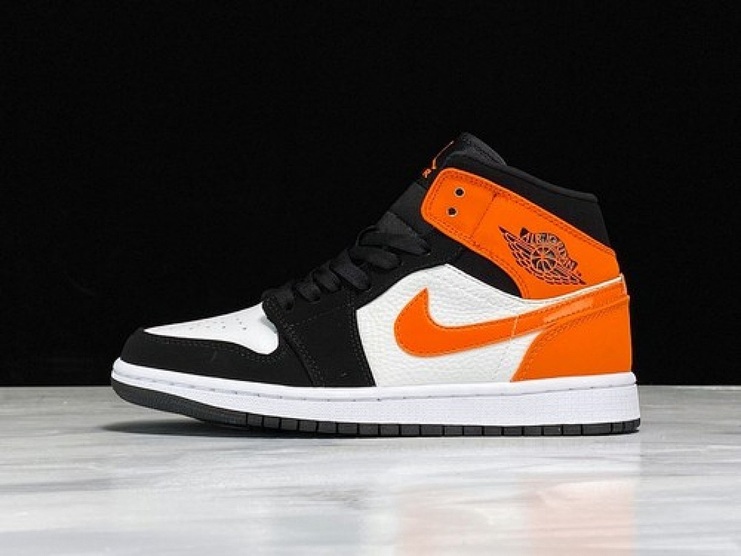 Jordan [554724-058]-[AIR JORDAN 1 MID BLACK/WHITE-STARFISH]-[UNISEX:36-47.5], photo 1