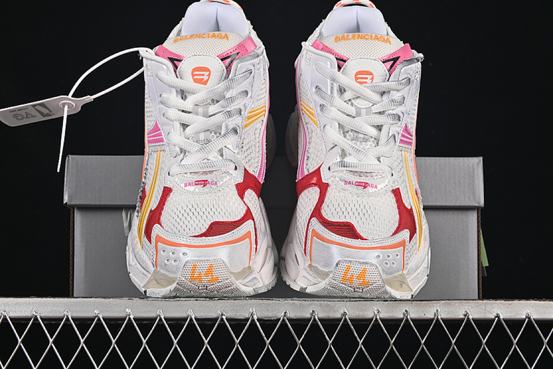 Balenciaga [W3RMU9756]-[BA*LEN*CIAGA RUNNER KITH FOUR.COLOR 7.0 WHITE/PINK/ORANGE]-[UNIUSEX:35-46] - Image 11