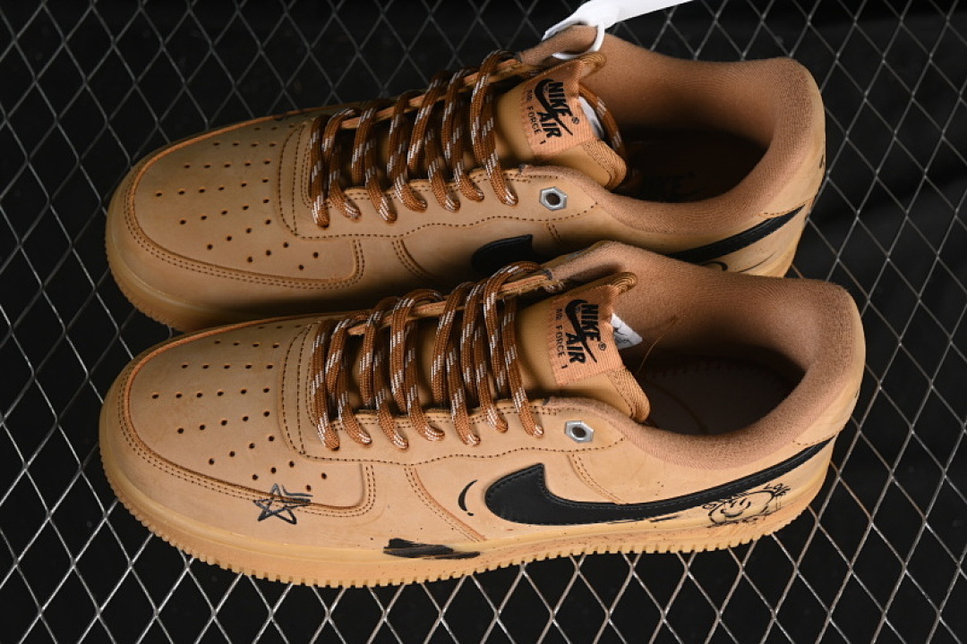 Nike [CJ9179-700]-[AIR FORCE 1 07 LOW CASUAL SNEAKERS KHAKI/BLACK]-[WOMAN:36-39]-[MAN:40-45] - Image 10