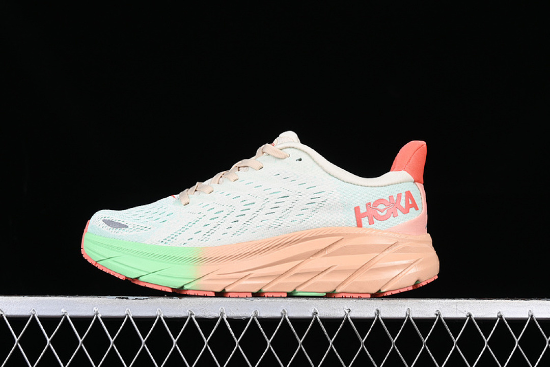 On Running On Running [1119394 SGAS]-[HOKA ONE CLIFTON 8 WHITE/GREEN/ORANGE]-[WOMAN:36-39]-[MAN:40-45], photo 1