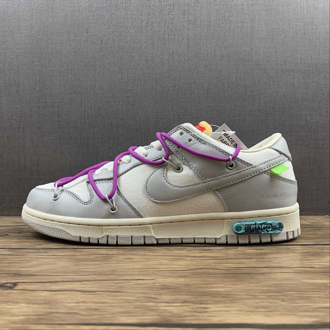 Off-White Nike OW X SB DUNK LOW LOT 45 OF 50 SAIL/NEUTRAL GREY/MAGENTA · DM1602-101, photo 1